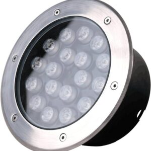EP-18x1-27 EMPOTRADO PISO,18x1W,85-265V,IP65,45° ,Dia. Corte 8" (20 mm), Blanco Calido 2700°K