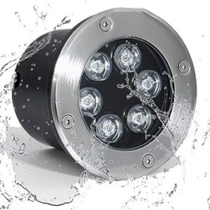EP-6x1-27 EMPOTRADO PISO,6x1W,85-265V,IP65,45°,Dia. Corte 4 3/4" (12 cm),Blanco Calido 2700°K